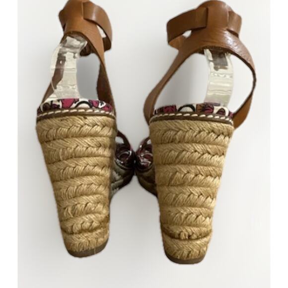 Tory Burch  Size 10 Women's Pink LillyPad Straps Espadrille Wedge Sandals - Picture 2 of 8